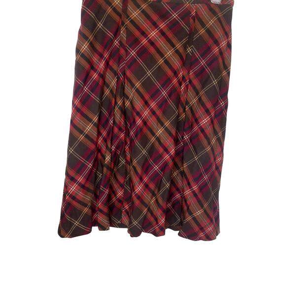 Vintage Pendleton Tartan Plaid Pleated Full Skirt Fall Autumn Colors Size 14 - Picture 1 of 7